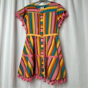FARM Rio Multicolor Striped Kids Dress with Tassels